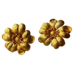 Yellow Gold Earrings, 18kt, Statement Earrings, Greek design