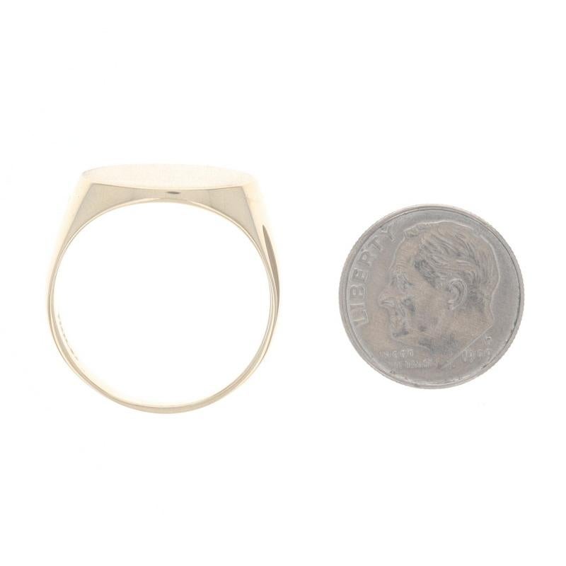 Yellow Gold East-West Oval Signet Men's Ring - 10k Engravable For Sale 3