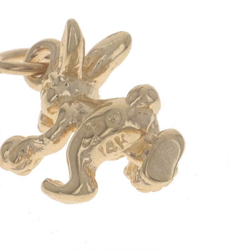 Yellow Gold Easter Bunny Rabbit Charm - 14k Peter Cottontail Spring Holiday For Sale 1