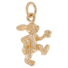 Yellow Gold Easter Bunny Rabbit Charm - 14k Peter Cottontail Spring Holiday