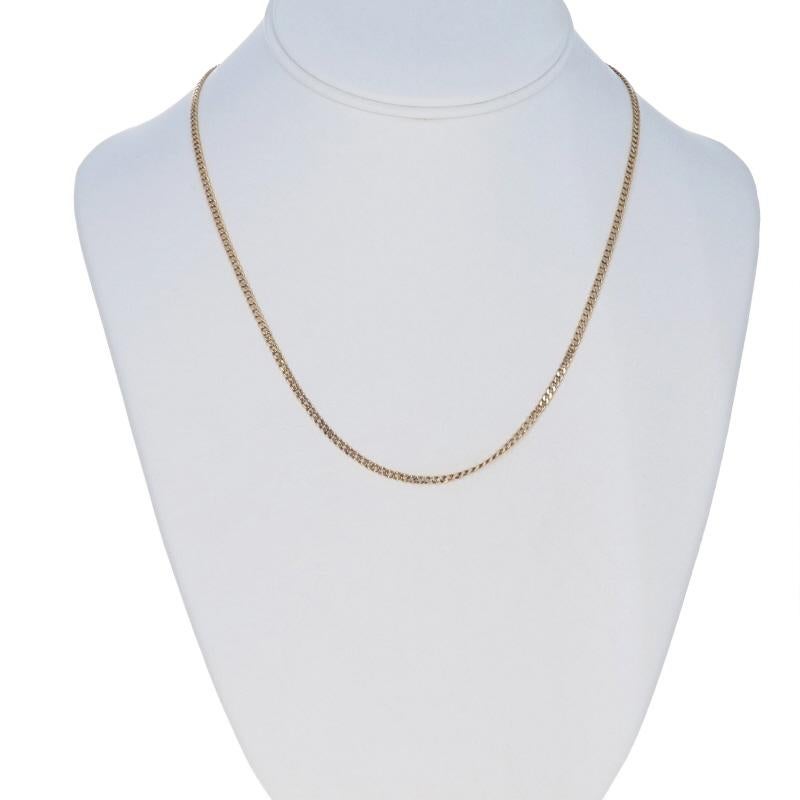 Yellow Gold Edwardian Diamond Cut Curb Chain Necklace 18 1/2