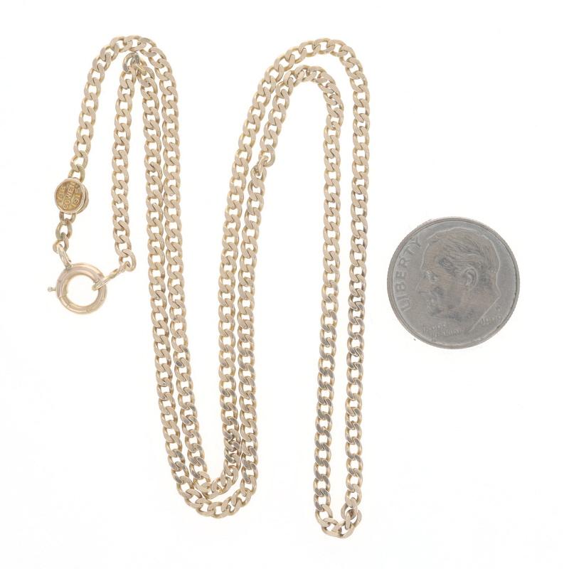 Yellow Gold Edwardian Diamond Cut Curb Chain Necklace 18 1/2