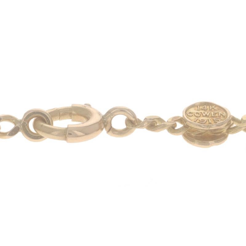 Yellow Gold Edwardian Diamond Cut Curb Chain Necklace 18 1/2