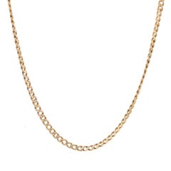 Yellow Gold Edwardian Diamond Cut Curb Chain Necklace 18 1/2" - 14k