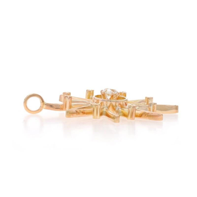 Taille vieille Europe Pendentif solitaire étoile du nord en or jaune Edwardian avec diamant 14k Euro 18ct Antique en vente