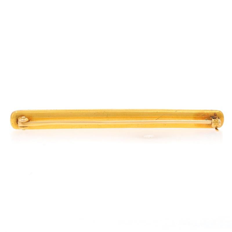 Yellow Gold Edwardian Flower Garland Bar Brooch - 14k Antique Enamel Pin In Good Condition For Sale In Greensboro, NC