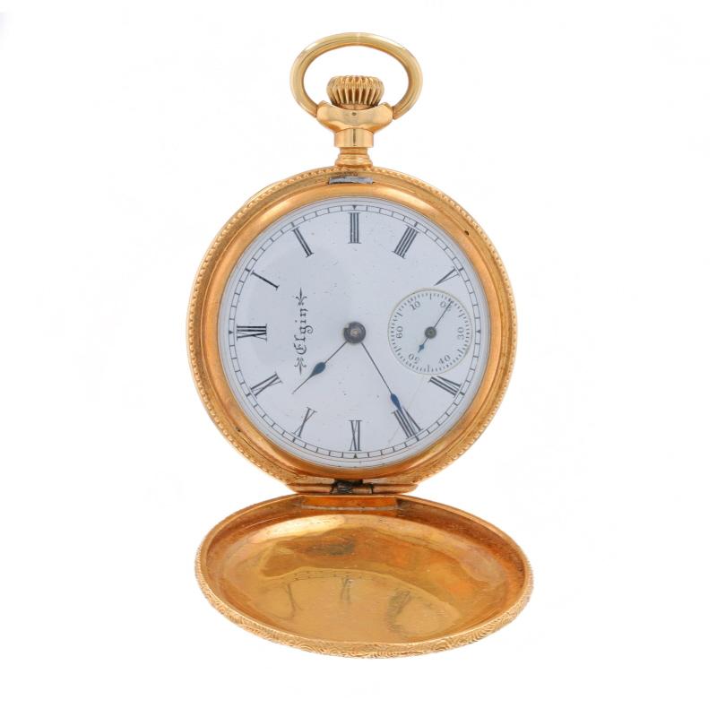 Montre de poche en or jaune Edwrdian Hunter 14k Non Courant Excellent état - En vente à Greensboro, NC