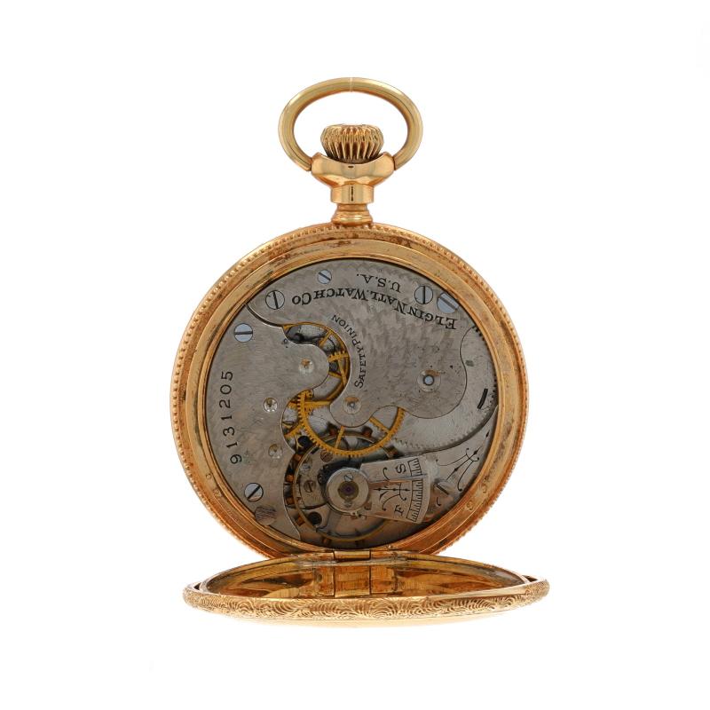 Montre de poche en or jaune Edwrdian Hunter 14k Non Courant Unisexe en vente