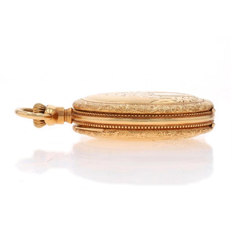 Montre de poche en or jaune Edwrdian Hunter 14k Non Courant en vente 1