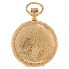 Montre de poche en or jaune Edwrdian Hunter 14k Non Courant