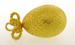 Yellow Gold Egg Charm Pendant, French, 1980s