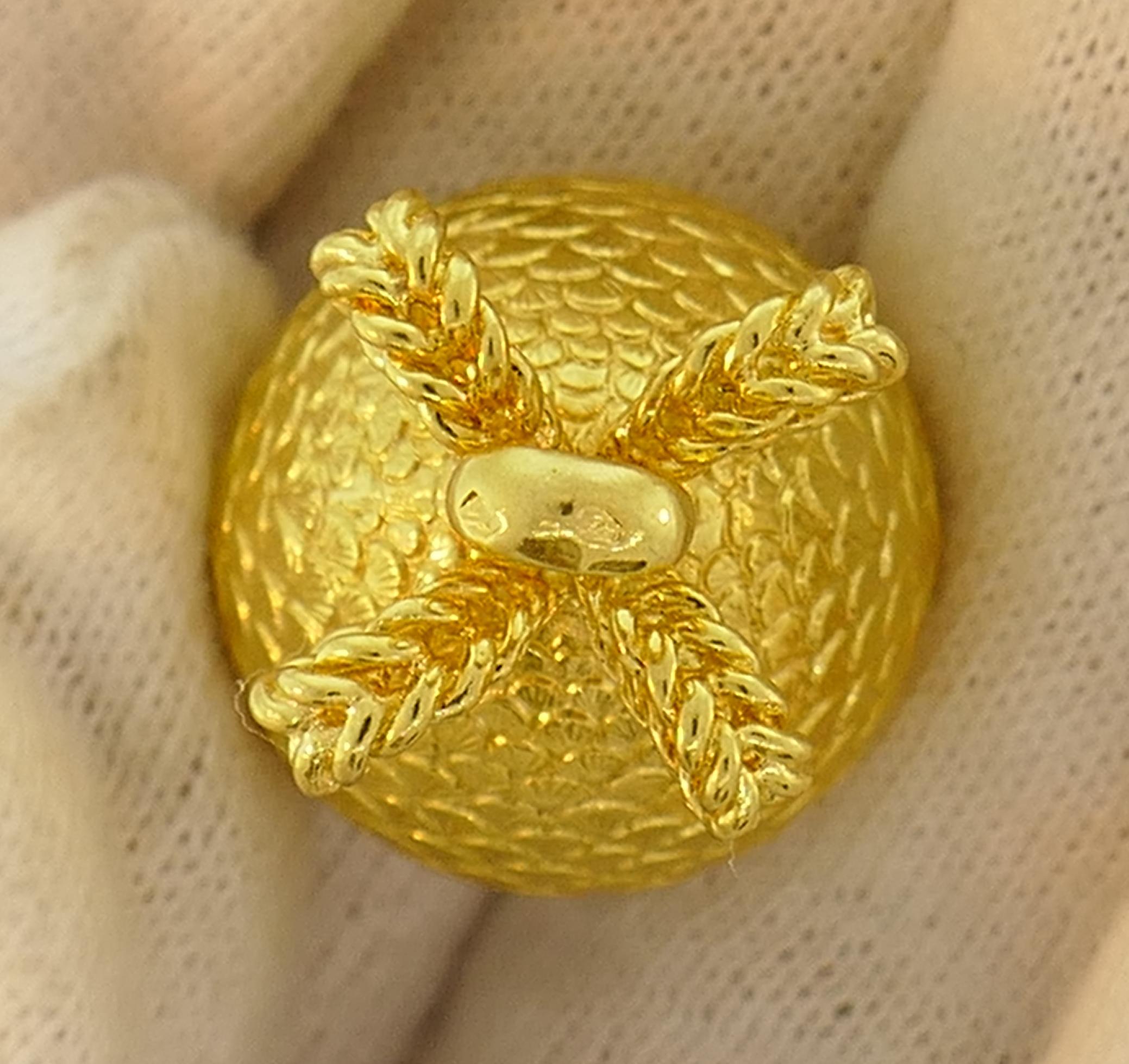 Women's or Men's Yellow Gold Egg Charm Pendant, French, 1980s