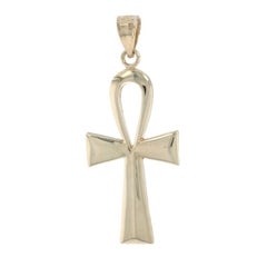 Yellow Gold Egyptian Ankh Pendant - 10k Faith Life Unisex Gift