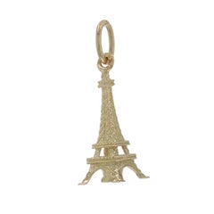 Yellow Gold Eiffel Tower Charm - 18k France Parisian Souvenir