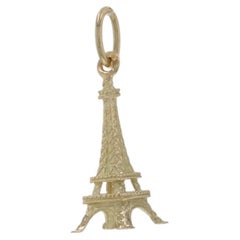 Yellow Gold Eiffel Tower Charm - 18k France Parisian Souvenir
