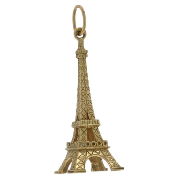 Yellow Gold Eiffel Tower Charm - 18k Paris, France Landmark