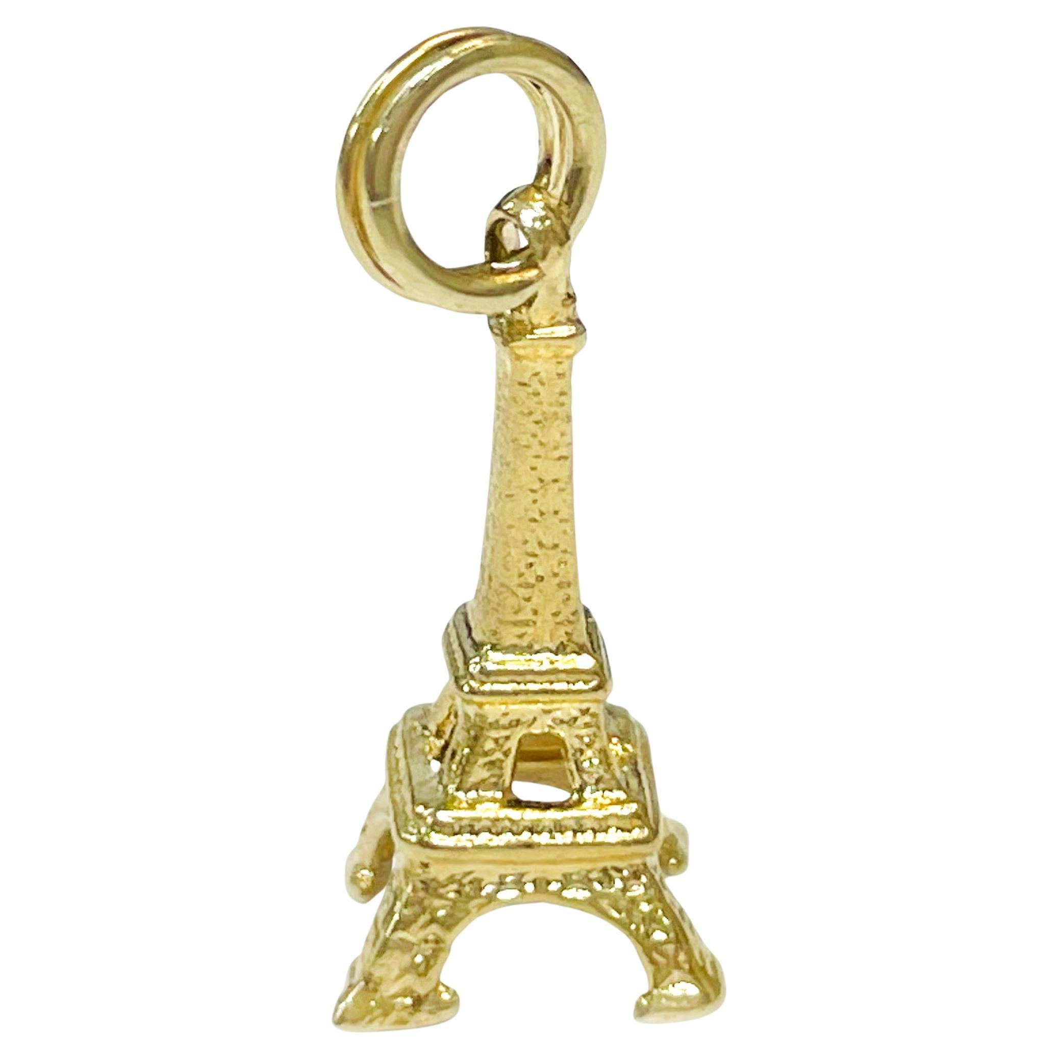 Yellow Gold Eiffel Tower Charm Pendant