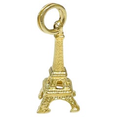 Vintage Yellow Gold Eiffel Tower Charm Pendant