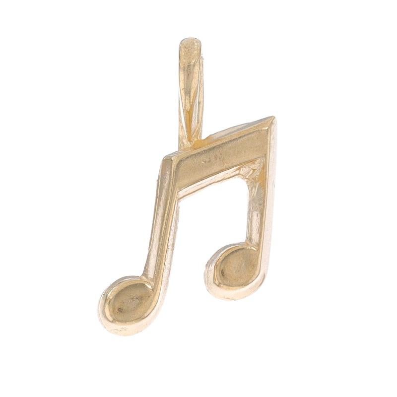 Metal Content: 14k Yellow Gold

Theme: Eighth Note, Music

Measurements

Tall (from stationary bail): 21/32