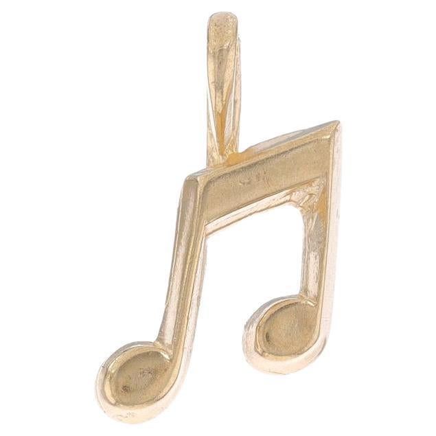 Yellow Gold Eighth Note Pendant - 14k Music Musician's Gift Charm For Sale