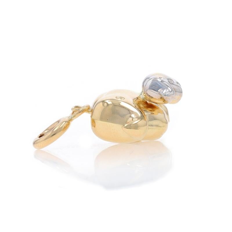 Breloque Mama & Baby Pachyderms en or jaune et veau d'éléphant - 14 carats Excellent état - En vente à Greensboro, NC