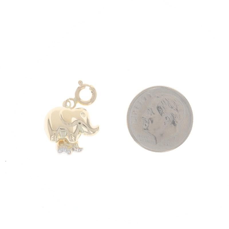 Breloque Mama & Baby Pachyderms en or jaune et veau d'éléphant - 14 carats Pour femmes en vente