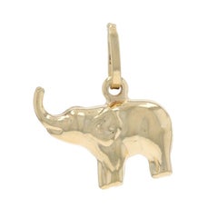 Yellow Gold Elephant Pendant - 18k Pachyderm