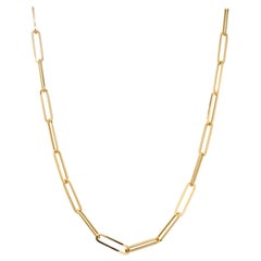 Chaîne collier à maillons ouverts allongée en or jaune