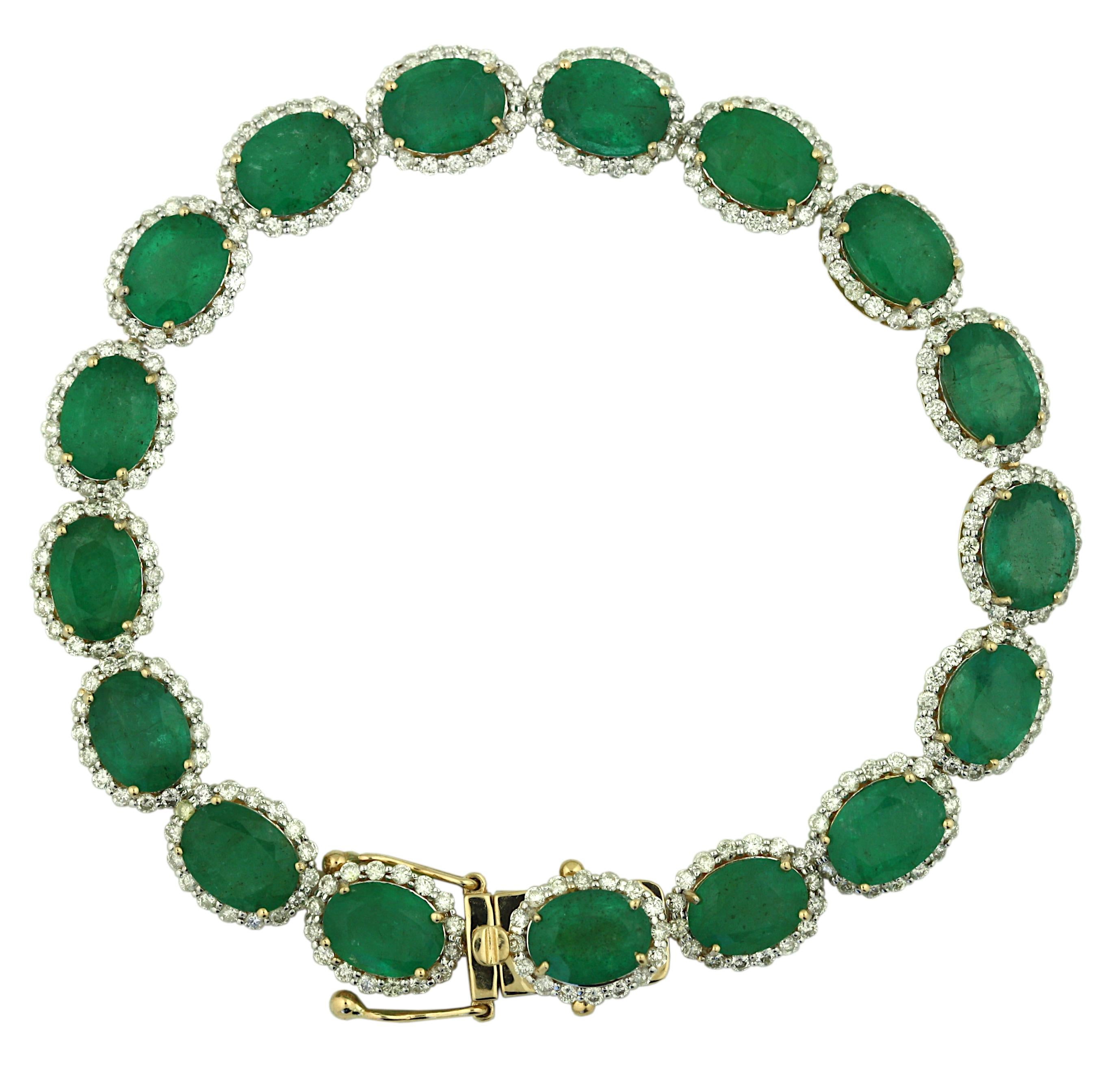 Yellow Gold Emerald and Diamond bracelet 3