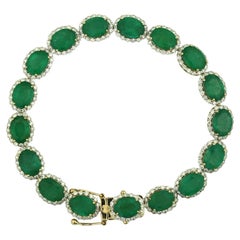 Yellow Gold Emerald and Diamond bracelet