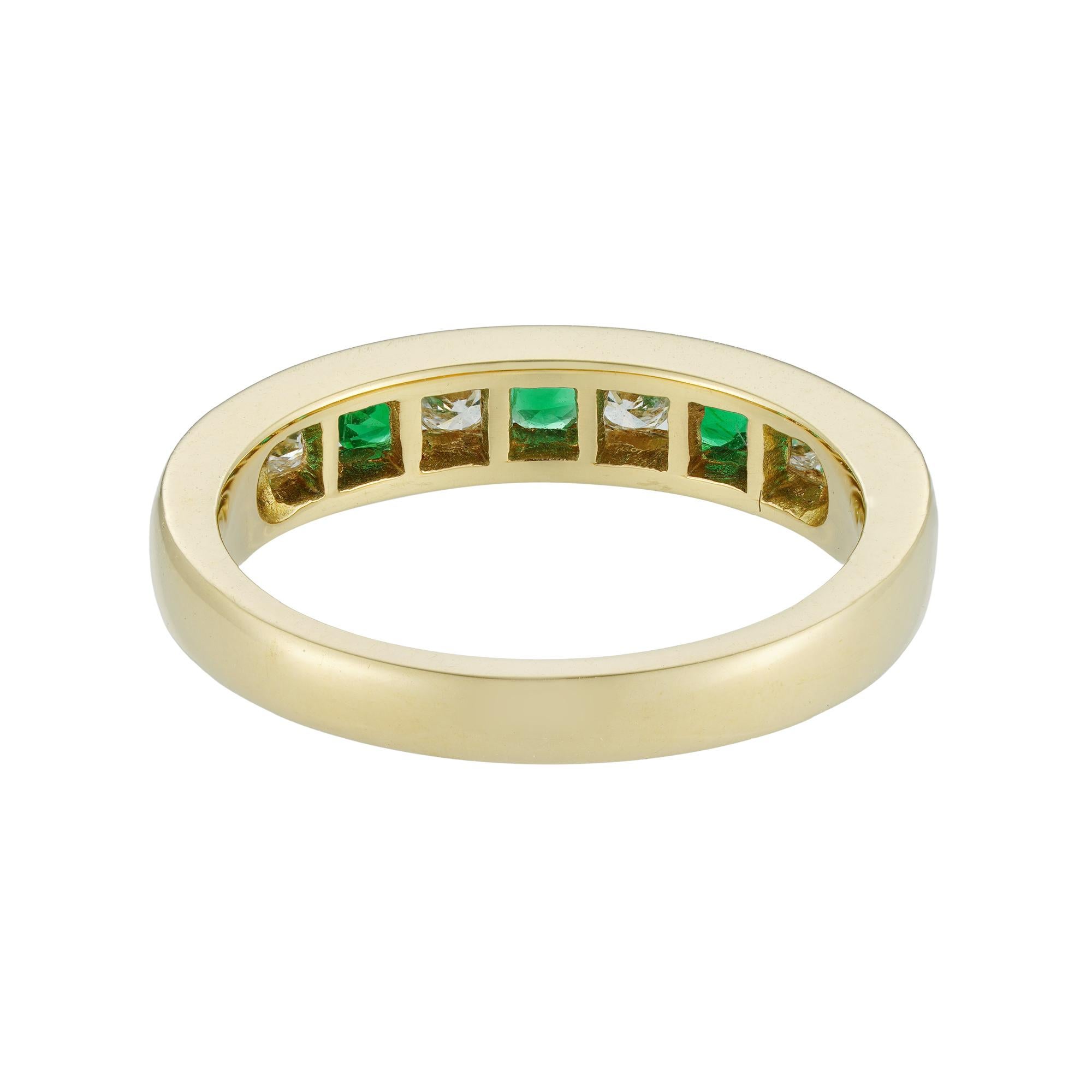 emerald eternity ring yellow gold