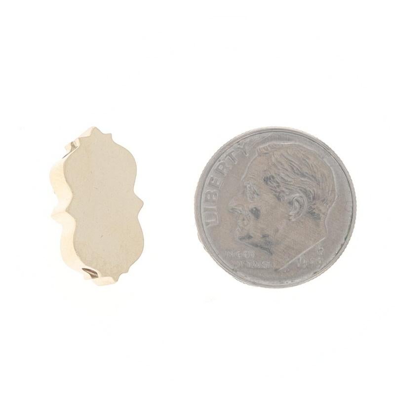 Gelbgold Smaragd & Schwarz Emaille Vintage Slide Charm - 14k runder geblümter Blumenanhänger im Zustand „Hervorragend“ im Angebot in Greensboro, NC