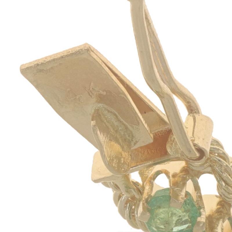 Yellow Gold Emerald Chain Bracelet 6 1/2