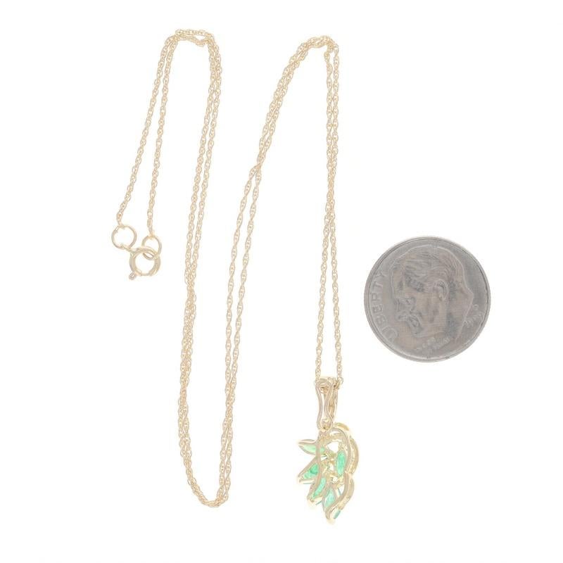 Collier grappe d'émeraudes 18 1/4