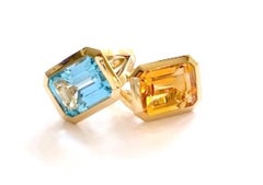Yellow Gold Emerald Cut Citrine Ring