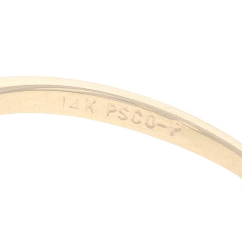 Yellow Gold Emerald Diamond Bypass Ring - 14k Oval .54ctw For Sale 2