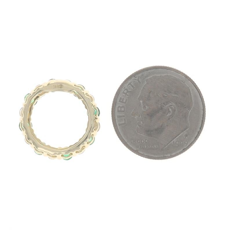Gelbgold Smaragd Diamant Kreis Anhänger 14k Runde 1,04ctw Ewigkeit im Zustand „Neu“ im Angebot in Greensboro, NC