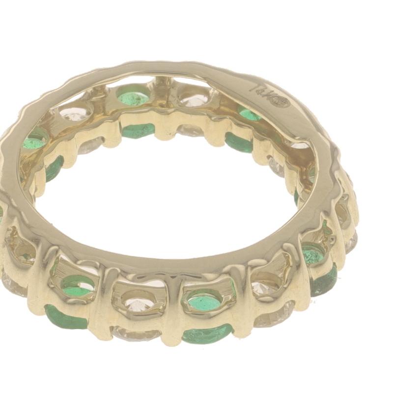 Gelbgold Smaragd Diamant Kreis Anhänger 14k Runde 1,04ctw Ewigkeit Damen im Angebot
