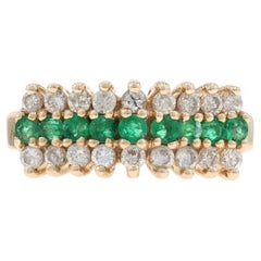 Anello cocktail con diamante smeraldo in oro giallo - 14k Round .81ctw