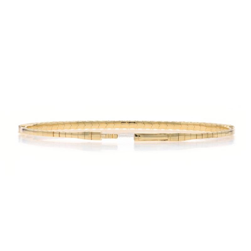 Bracelet jonc extensible en or jaune avec émeraudes et diamants 6 1/2