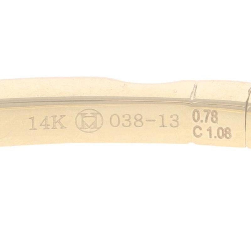 Bracelet jonc extensible en or jaune avec émeraudes et diamants 6 1/2