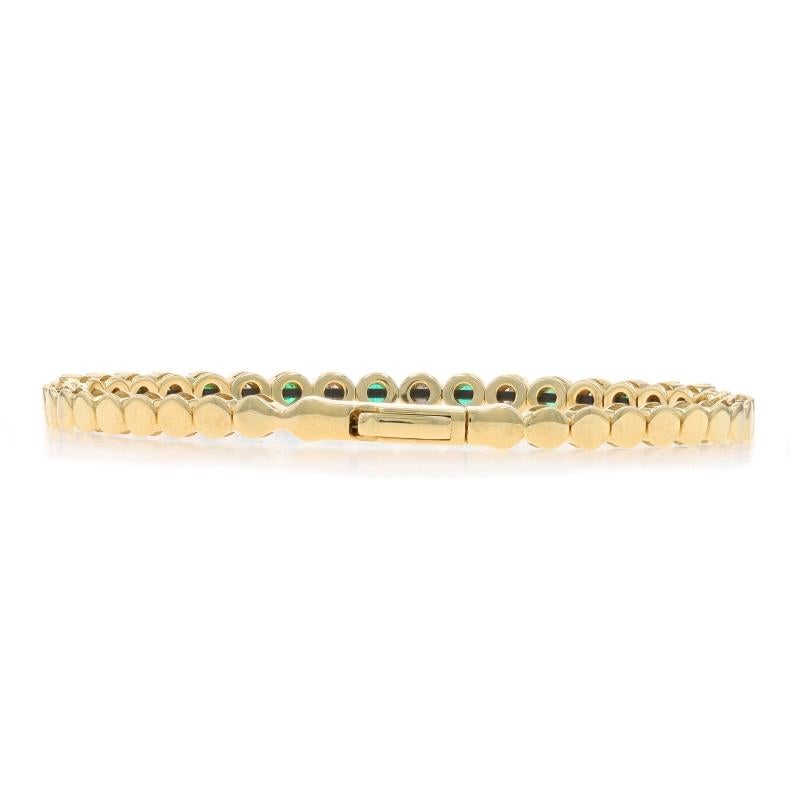 da uomo o donna Bracciale Flex con diamante e smeraldo in oro giallo 6 3/4