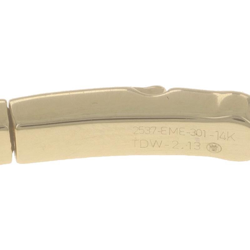 Bracciale Flex con diamante e smeraldo in oro giallo 6 3/4
