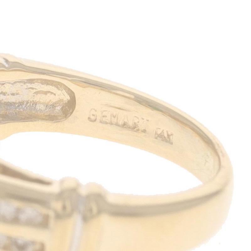 Gelbgold Smaragd & Diamant Halo-Ring - 14k Oval .95ctw Floral 1