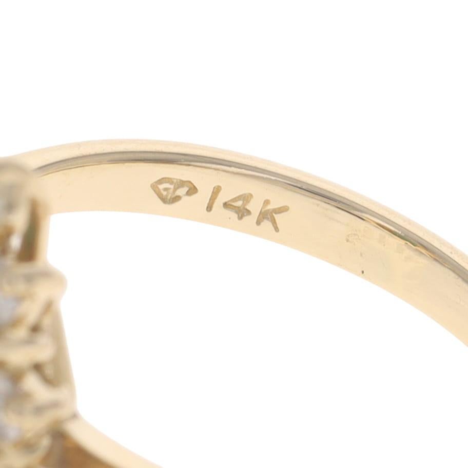 Bague en or jaune avec halo d'émeraude et de diamant - 14k Pear 1.15ctw en vente 1