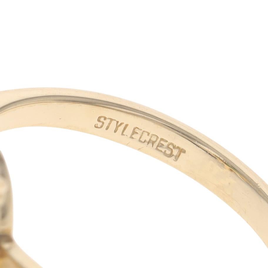 Bague en or jaune avec halo d'émeraude et de diamant - 14k Pear 1.15ctw en vente 2