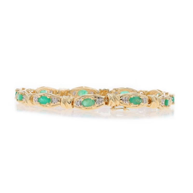 De las mujeres Pulsera de oro amarillo con esmeralda y diamantes 7