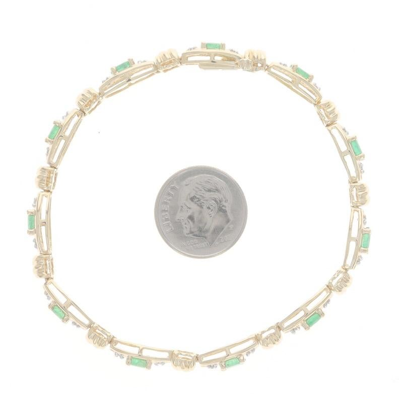 Pulsera de oro amarillo con esmeralda y diamantes 7