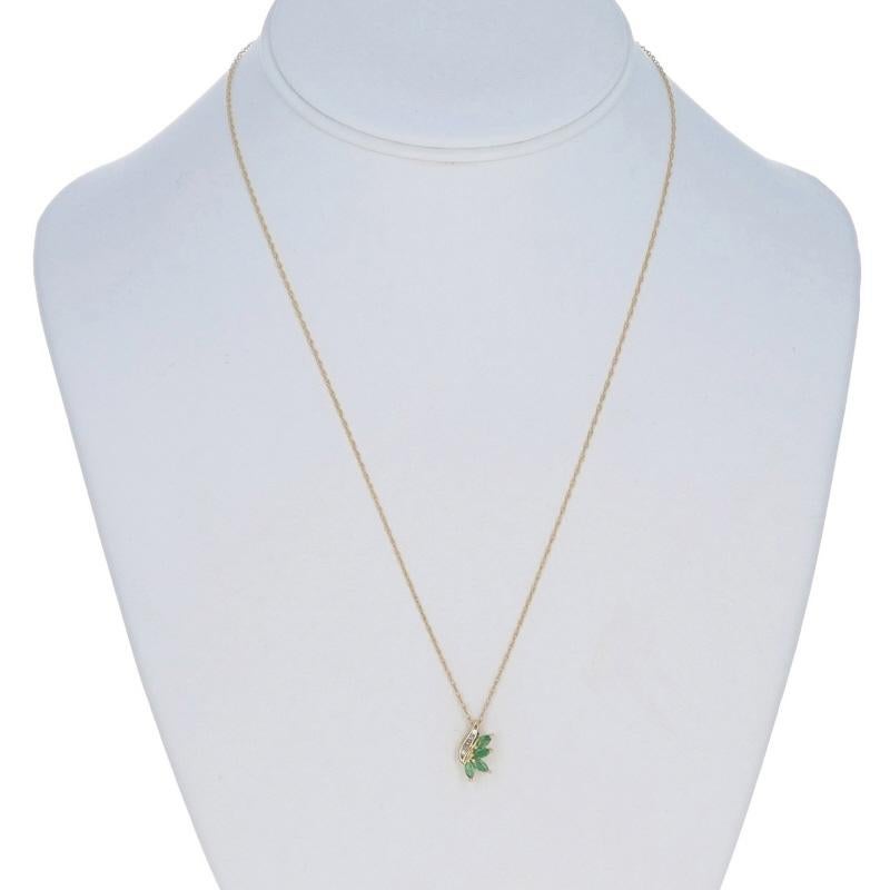 Taille Marquise Collier en or jaune Emerald Diamond 19