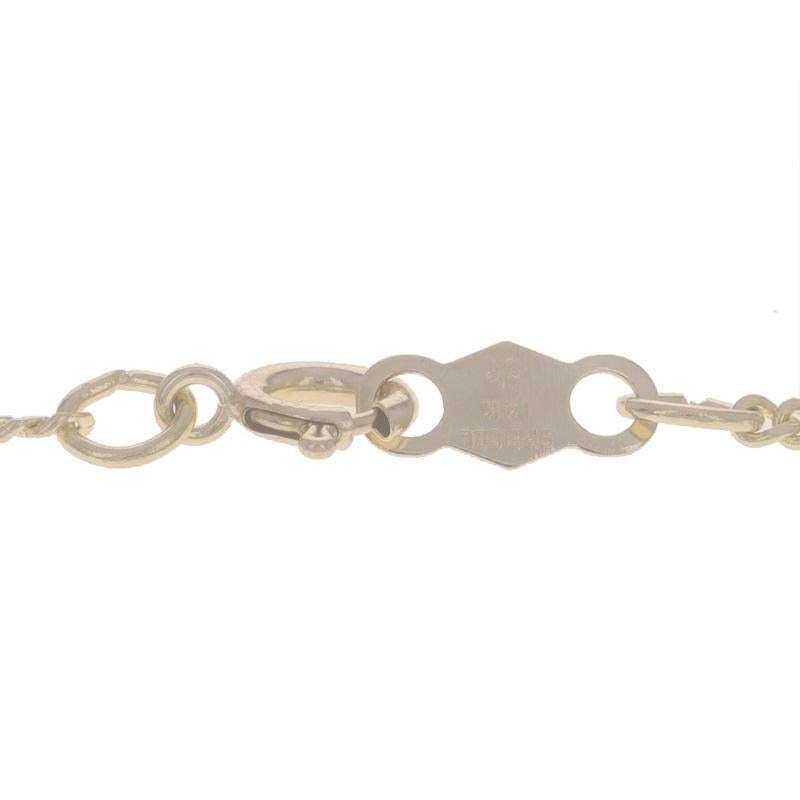 Collier en or jaune avec pendentif émeraude et diamant - 14k Pear .12ctw Teardrop Pour femmes en vente